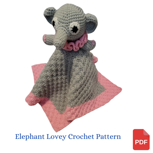 Crochet Pattern, Pretty in Pink Elephant Lovey C2C Pattern