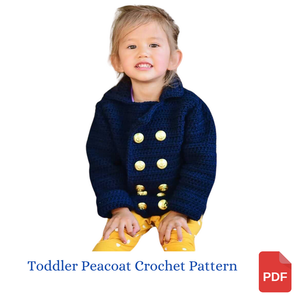 Toddler Pea Coat Crochet Pattern