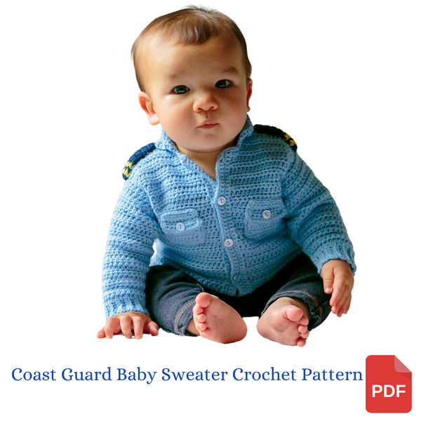 Coastal Military Baby Sweater Crochet Pattern