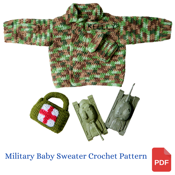 Military Camouflage Baby Sweater Crochet Pattern