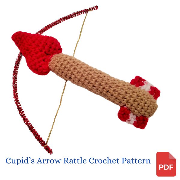 Cupid's Arrow Baby Rattle Crochet Pattern