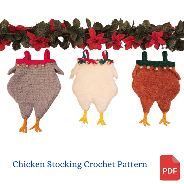 Chicken Christmas Stocking Crochet Pattern