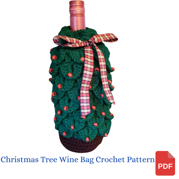 Christmas Tree Wine Gift Bag Crochet Pattern