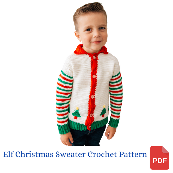 Christmas Crochet Pattern, Elf Christmas Sweater Crochet Pattern