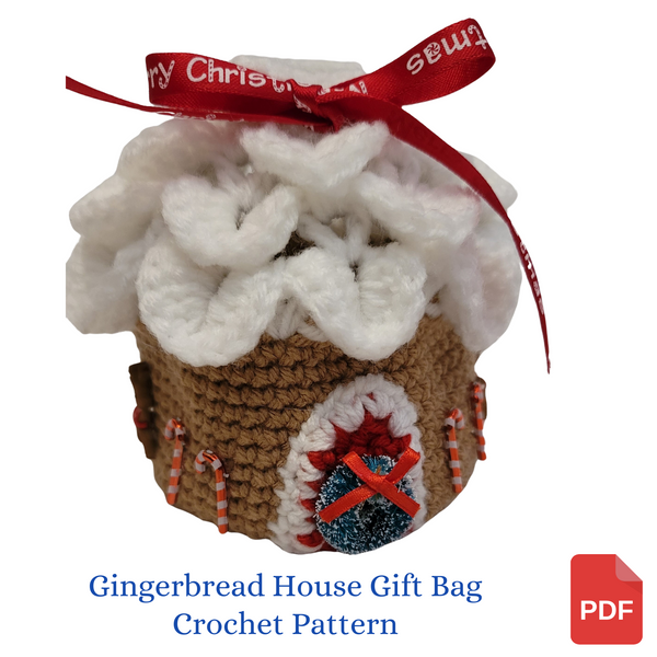 Gingerbread House Gift Bag Crochet Pattern