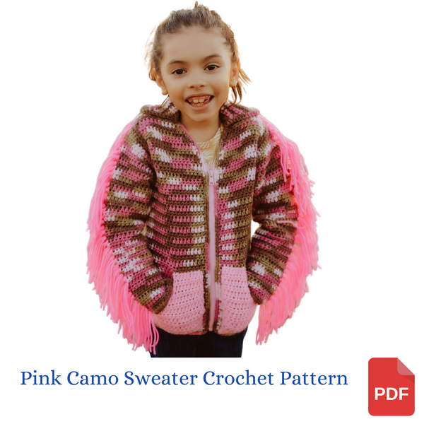 Girl's Pink Camo Sweater Crochet Pattern