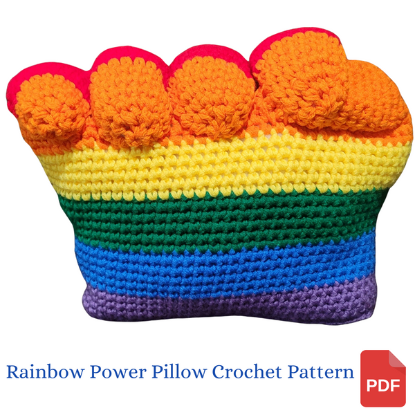 Pink Power Pillow Crochet Pattern - Rainbow Power Pillow Crochet Pattern