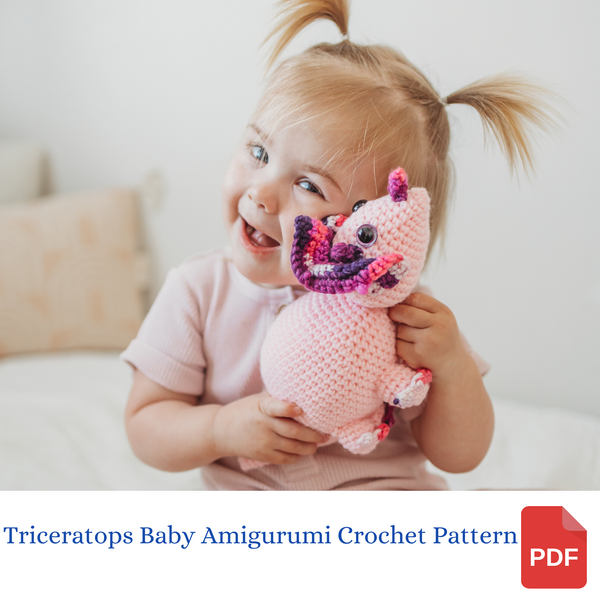 Triceratops Baby Amigurumi Crochet Pattern - Rainbow Crochet