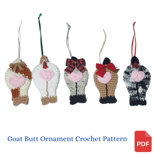 Goat Butt Ornament Crochet Pattern
