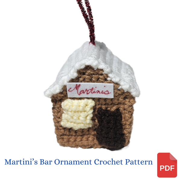 Martini's Bar Christmas Ornament Crochet Pattern