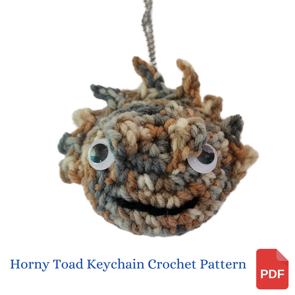 Horny Toad Keychain No-Sew Crochet Pattern