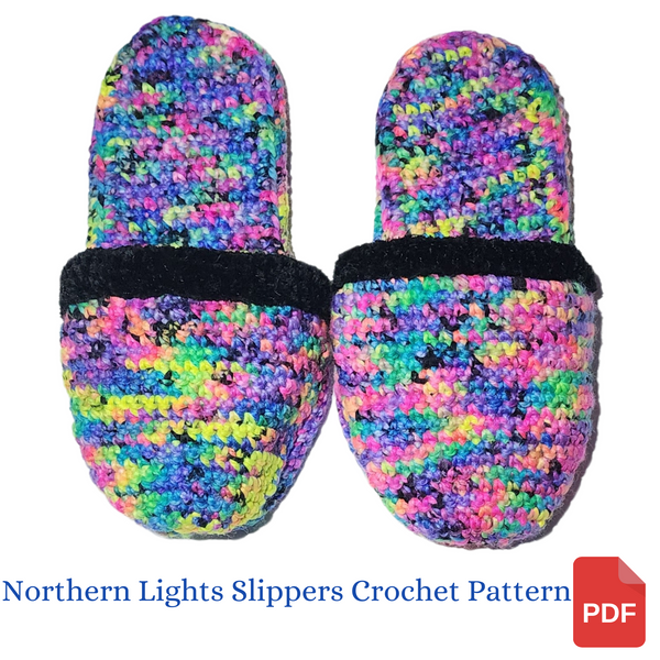 Northern Lights Slippers Crochet Pattern