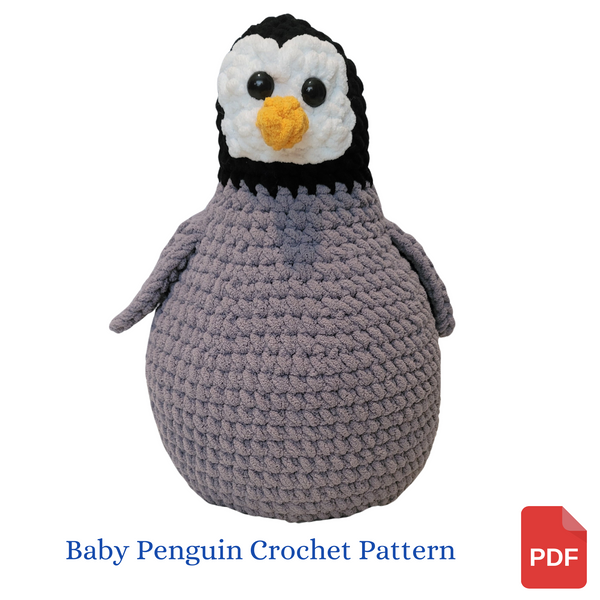 Penguin Crochet Pattern, Baby Penguin Crochet Pattern using Bernat Blanket Yarn