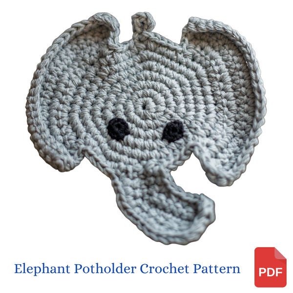 Elephant Potholder Crochet Pattern Plus Bonus Elephant Panhandler Crochet Pattern