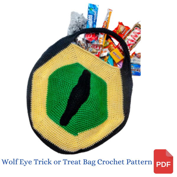 Wolf Eye Trick or Treat Bag Crochet Pattern