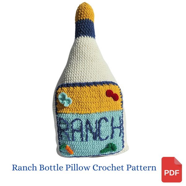 Ranch Dressing Pillow Crochet Pattern With Blanket Yarn