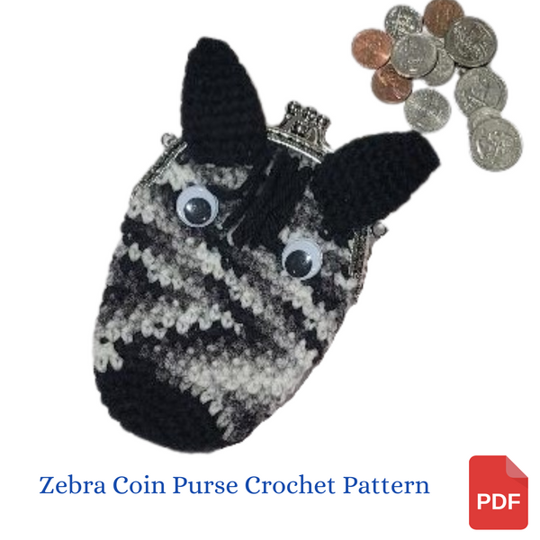 Zebra Coin Purse Crochet Pattern