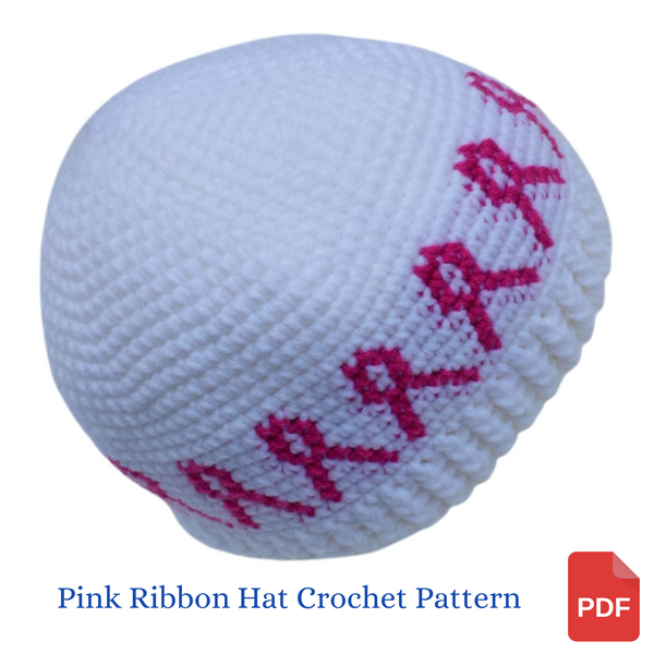 Pink Ribbon Chemo Hat Crochet Pattern - FREE Pattern