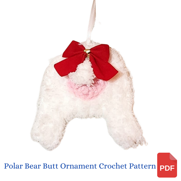 Polar Bear Butt Ornament Crochet Pattern