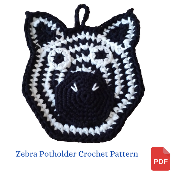 Zebra Potholder Crochet Pattern
