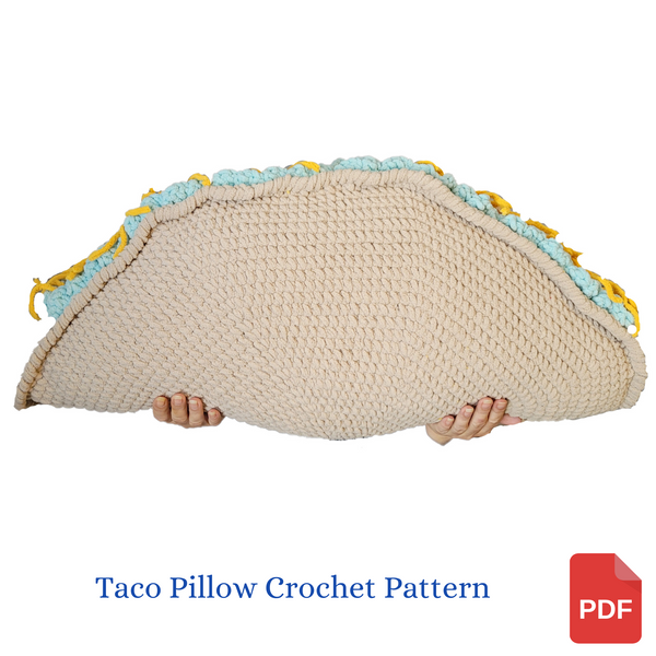 Taco Pillow Crochet Pattern With Blanket Yarn