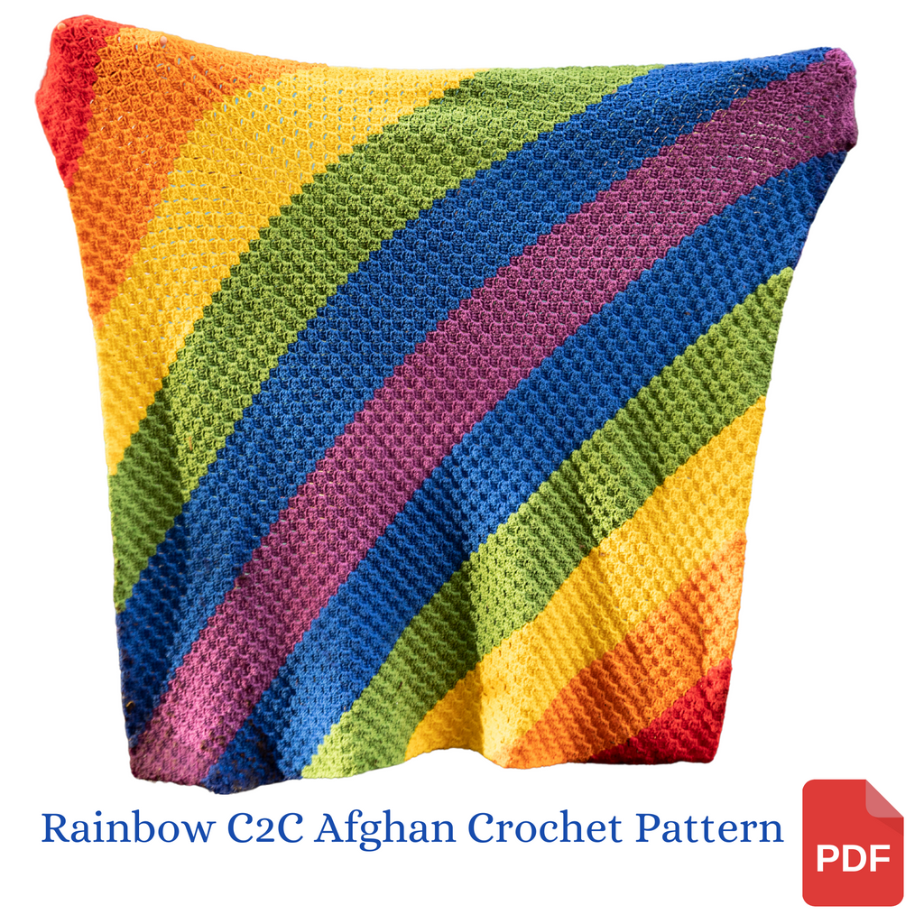 Rainbow C2C Blanket Crochet Pattern Rainbow Baby Blanket Crochet