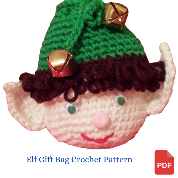 Christmas Elf Gift Bag Crochet Pattern in PDF Format