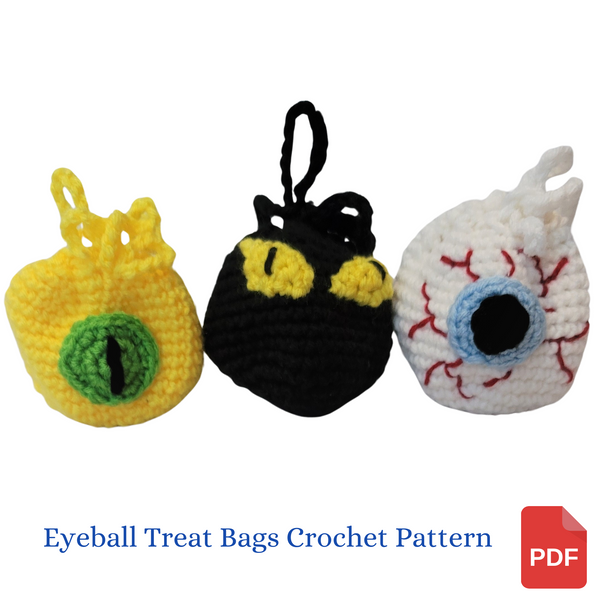 Eyeball Treat Bags Crochet Pattern for Halloween