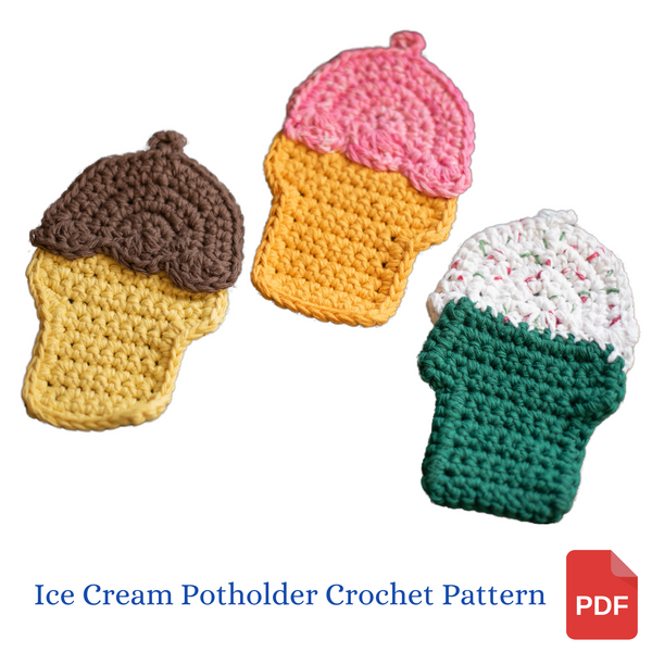 Ice Cream Potholder Crochet Pattern