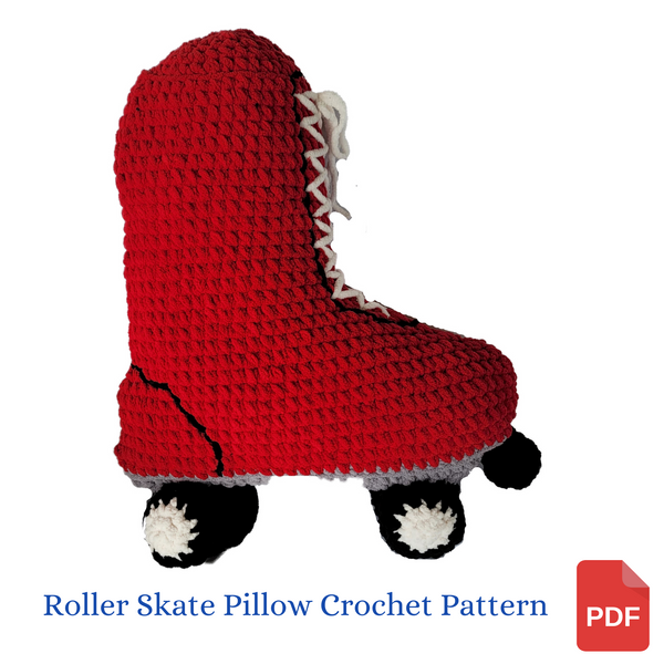 Roller Skate Pillow Crochet Pattern With Blanket Yarn
