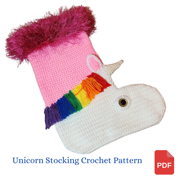 Unicorn Stocking Crochet Pattern