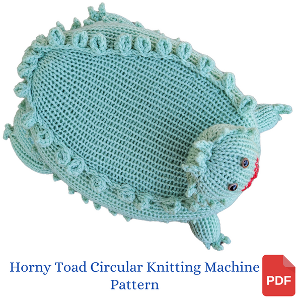 Horny Toad Plush Toy Pattern for Addi Knitting Machine