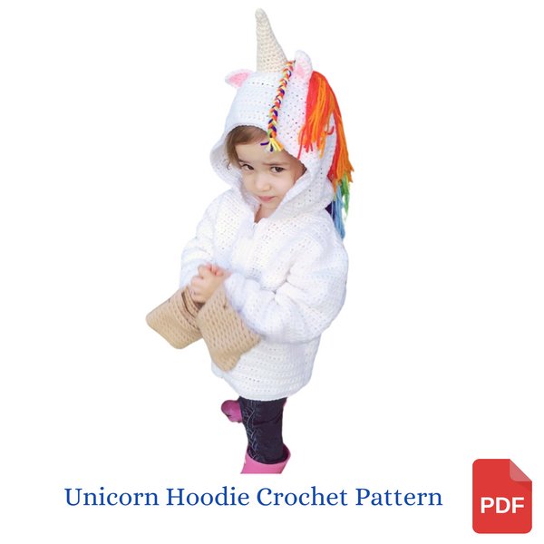 Unicorn Child's Hoodie Crochet Pattern