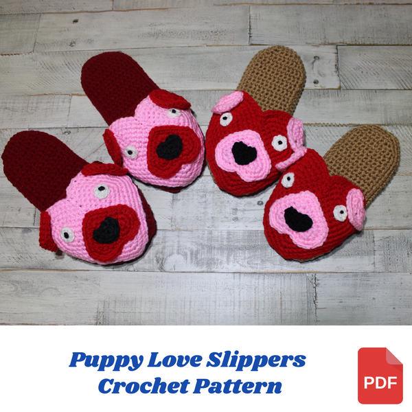 Puppy Love Slippers Crochet Pattern