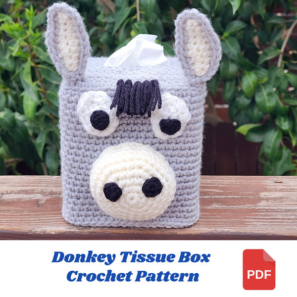 Donkey Tissue Box Cover Crochet Pattern
