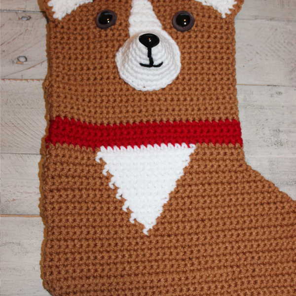 Corgi Christmas Stocking Crochet Pattern