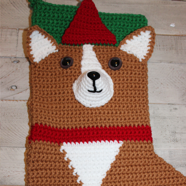 Corgi Christmas Stocking Crochet Pattern