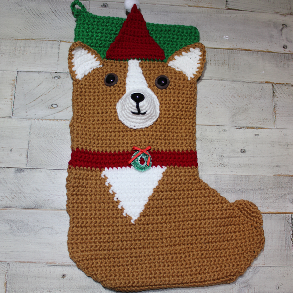 Corgi Christmas Stocking Crochet Pattern