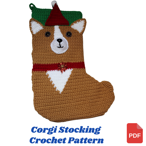 Corgi Christmas Stocking Crochet Pattern