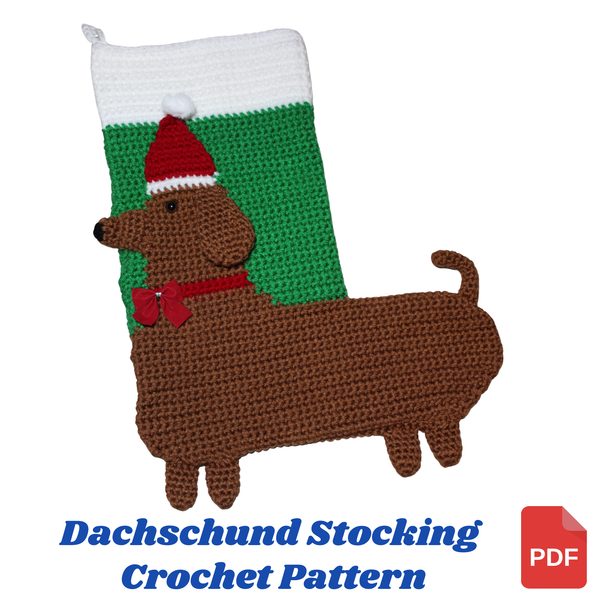 Dachshund Christmas Stocking Crochet Pattern