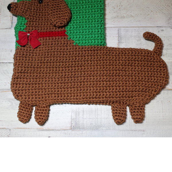 Dachshund Christmas Stocking Crochet Pattern