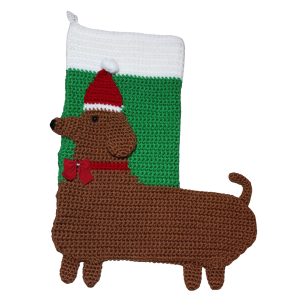 Dachshund Christmas Stocking Crochet Pattern