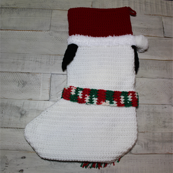 Dalmatian Crochet Christmas Stocking – Handmade Dog Holiday Decor
