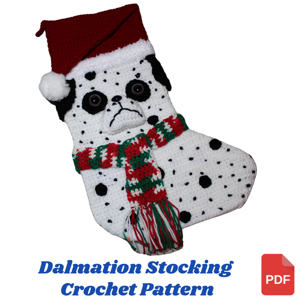 Dalmatian Christmas Stocking Crochet Pattern