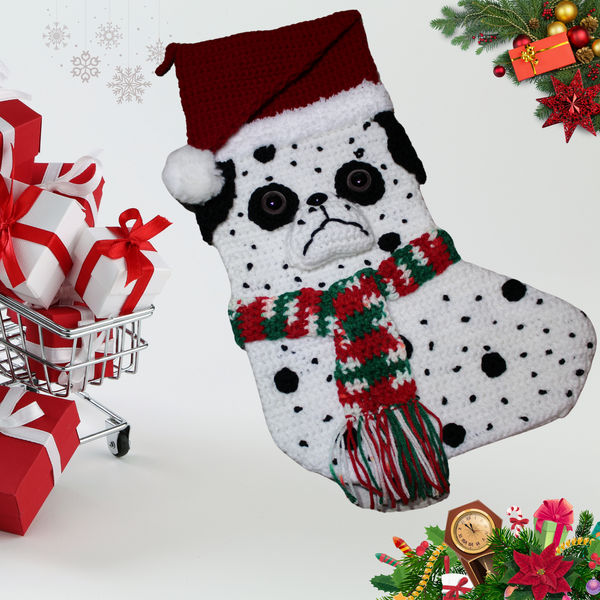 Dalmatian Christmas Stocking Crochet Pattern