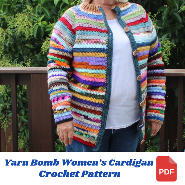 Yarn Bomb Cardigan Women's Crochet Pattern