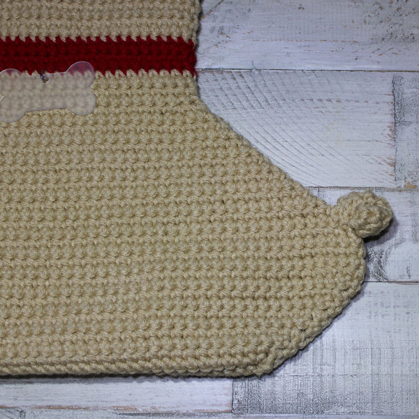 Crochet French Bulldog Holiday Stocking Pattern