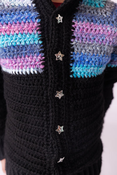 Galaxy Cardigan Crochet Pattern, Children's Sweater Digital Download