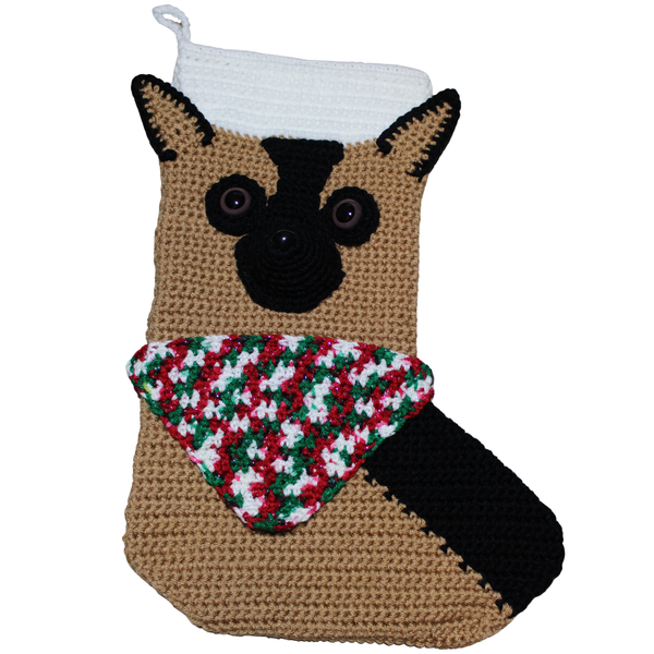 German Shepherd Christmas Stocking Crochet Pattern