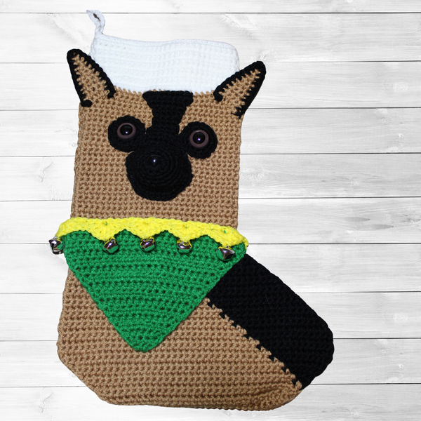 German Shepherd Christmas Stocking Crochet Pattern